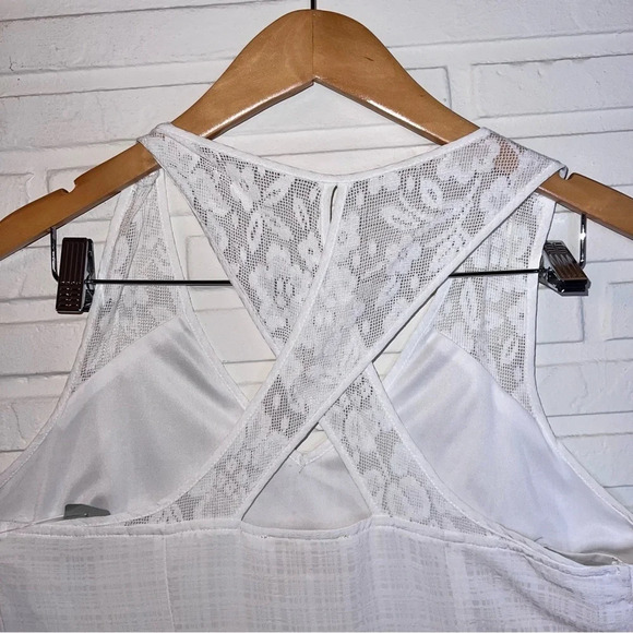 Skies are Blue Ivory Crossback Lace Floral Flowy Dress, Women’s Size Large - Picture 4 of 9